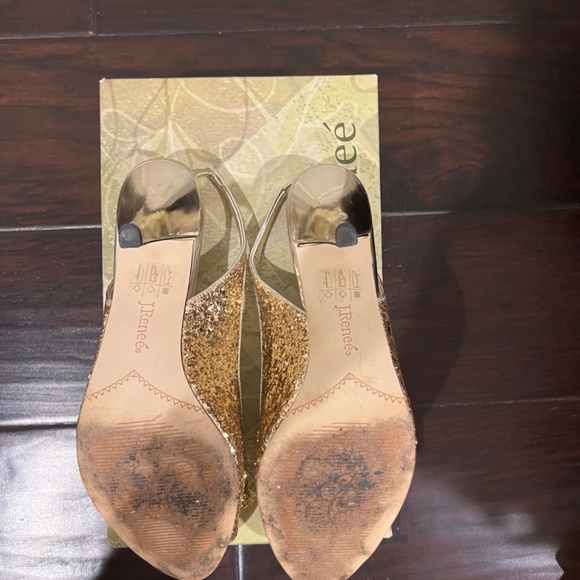 J.Renee Gold Glitter Bow Heels - Picture 5 of 5